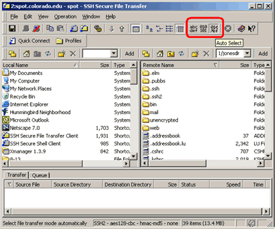 Image of auto mode file transfer.